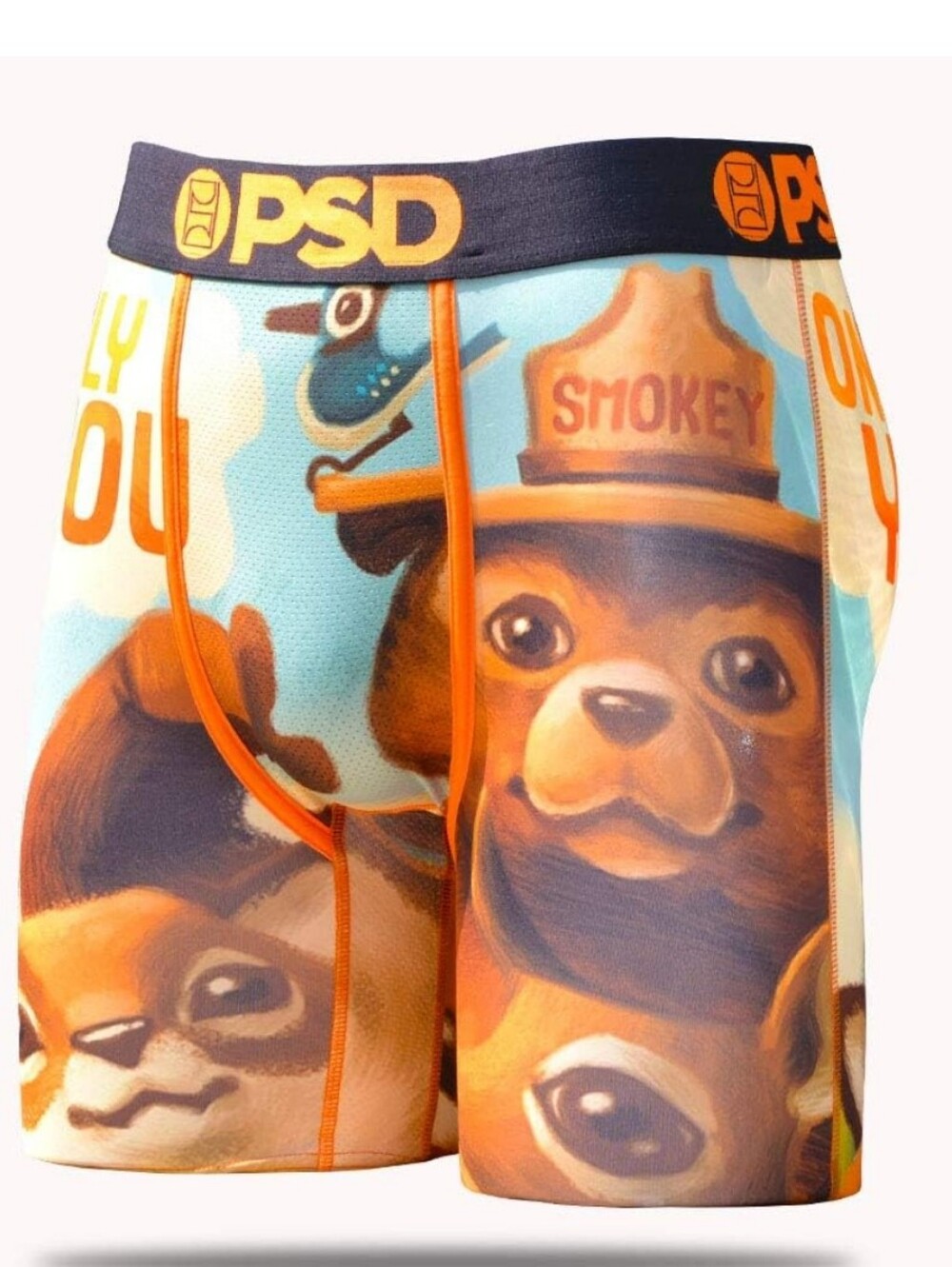 PSD Smokey Bear Boxer Briefs - Light Blue & Orange
